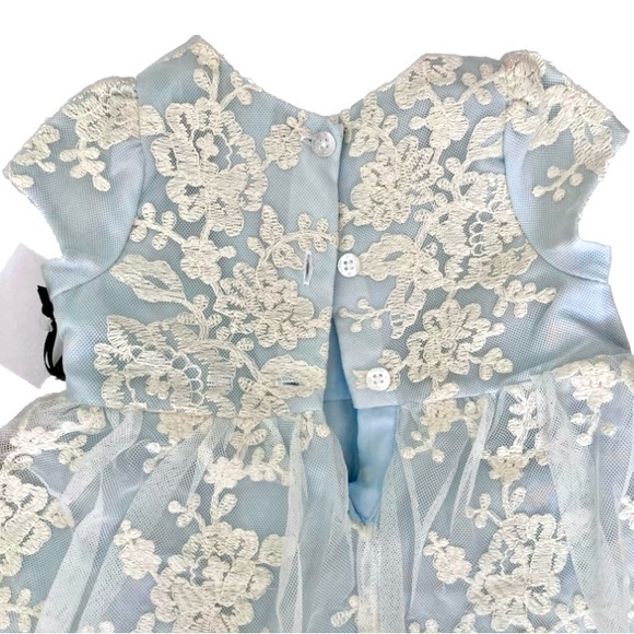 🚫SOLD Pippa & Julie NWT Lace Dress blue, flowers,baby/toddler 12 months - Picture 3 of 12